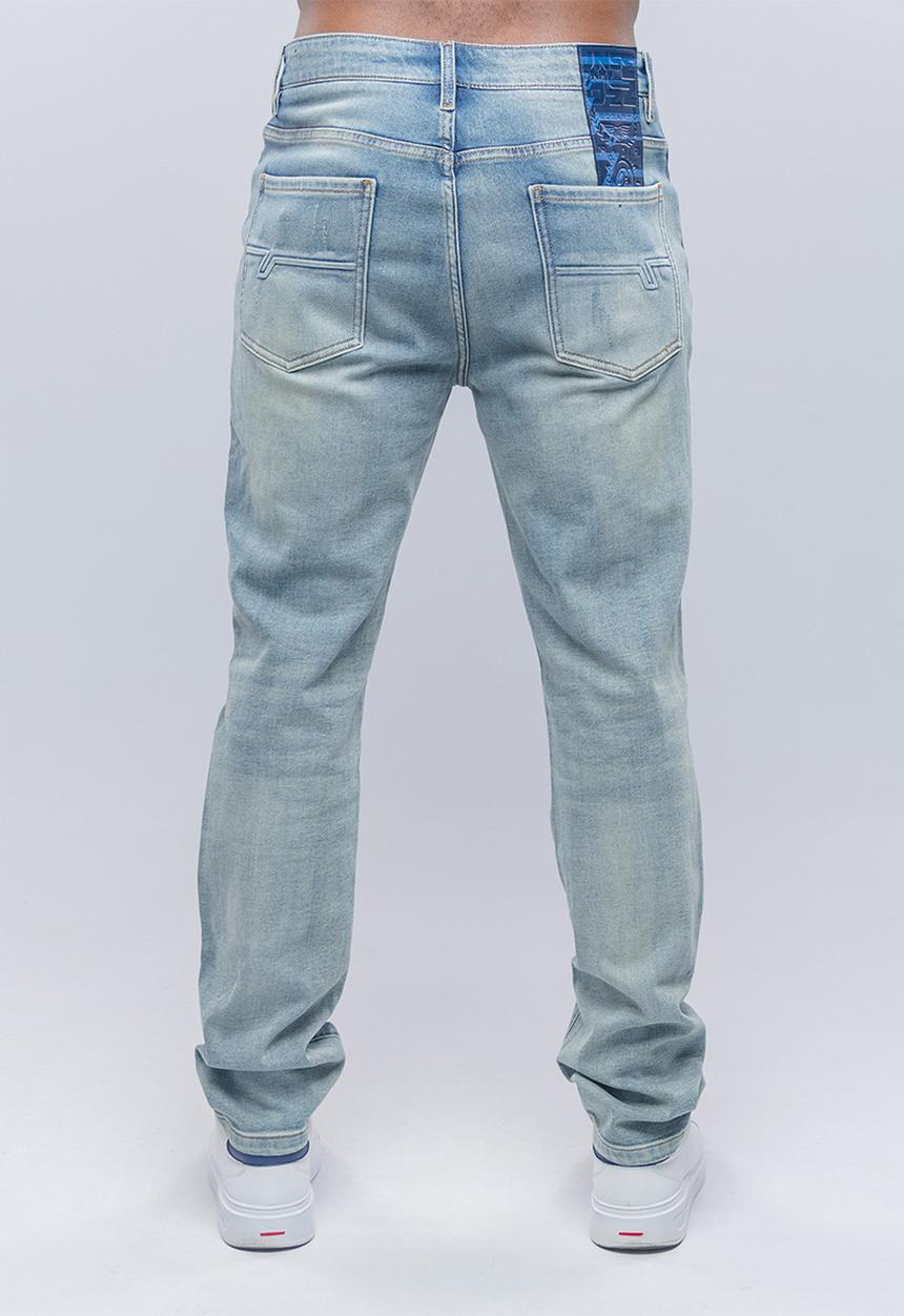 Bogart Man - Bogart script print vintage denim - blue