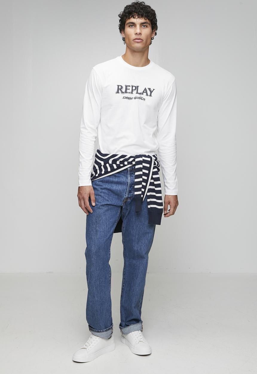 Replay - Basic Jersey LS T-shirt - White