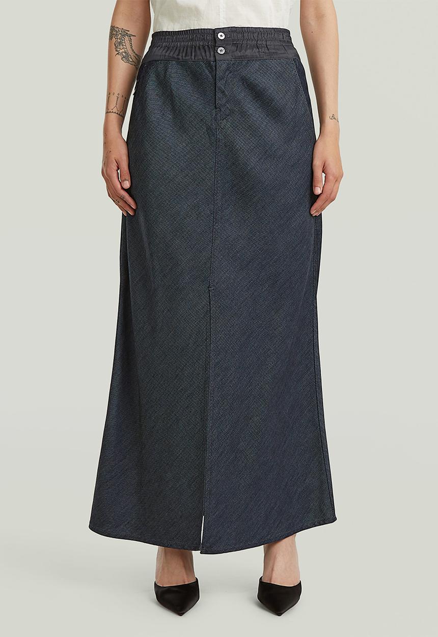 G-STAR - Midi indigo skirt wmn - rinsed