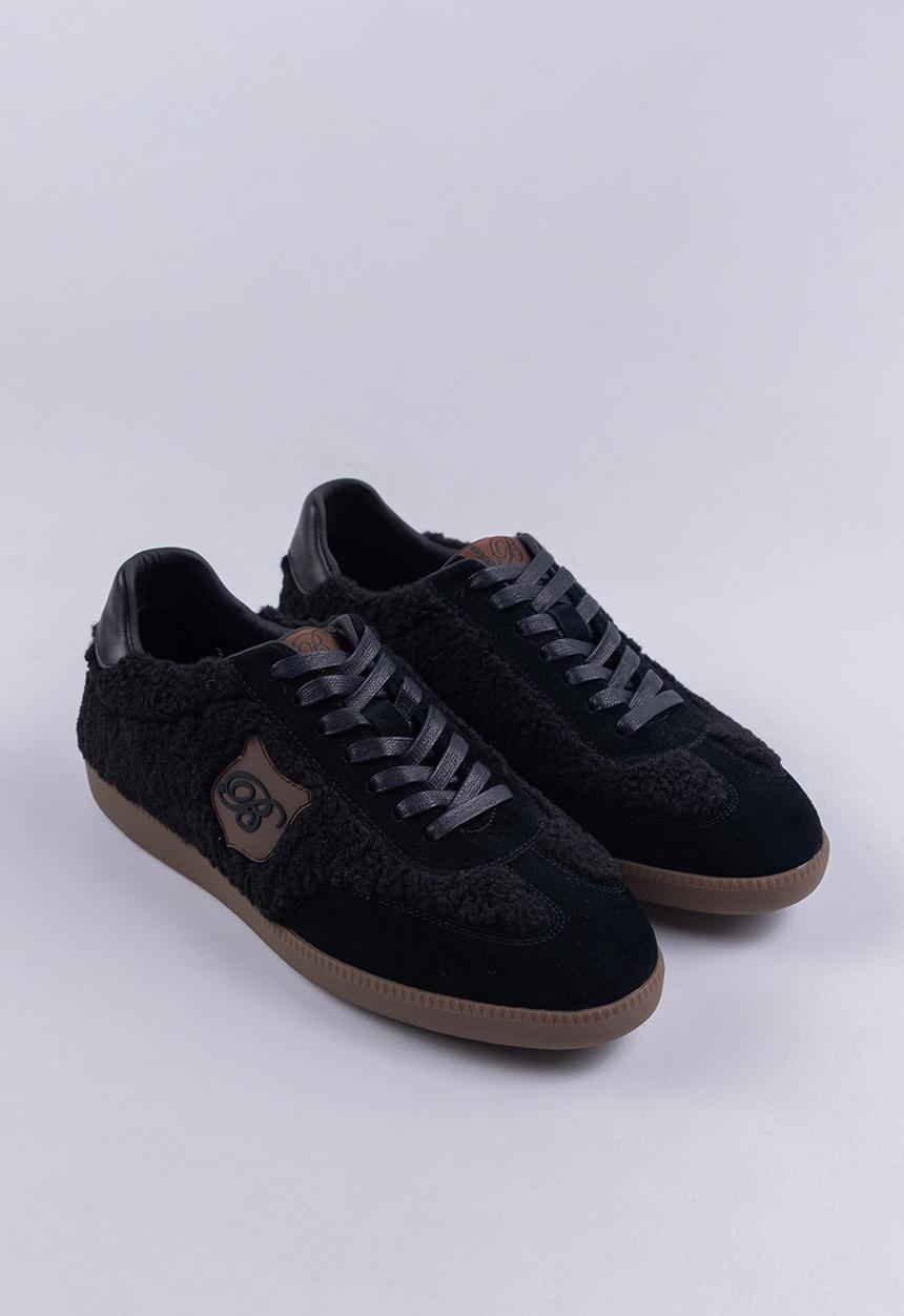 Bogart Man - Bogart sherpa monogram sneakers - black