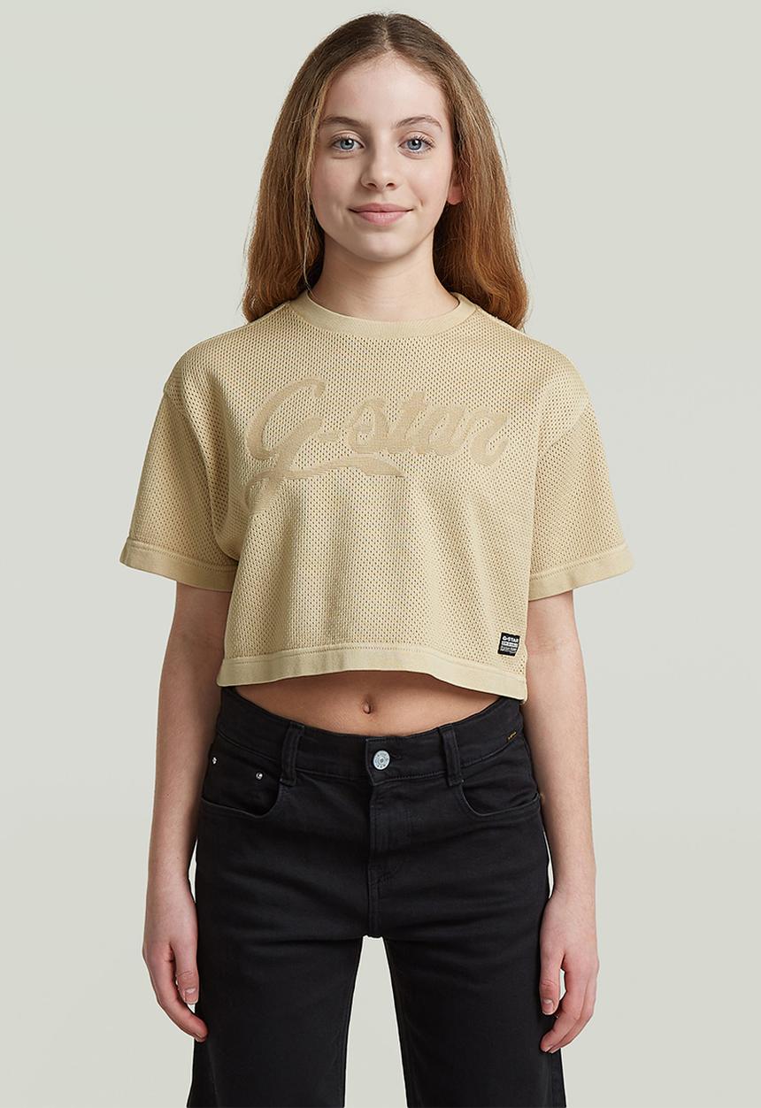 G-STAR - Boxy Cropped Tee Ss G - Dk Brick
