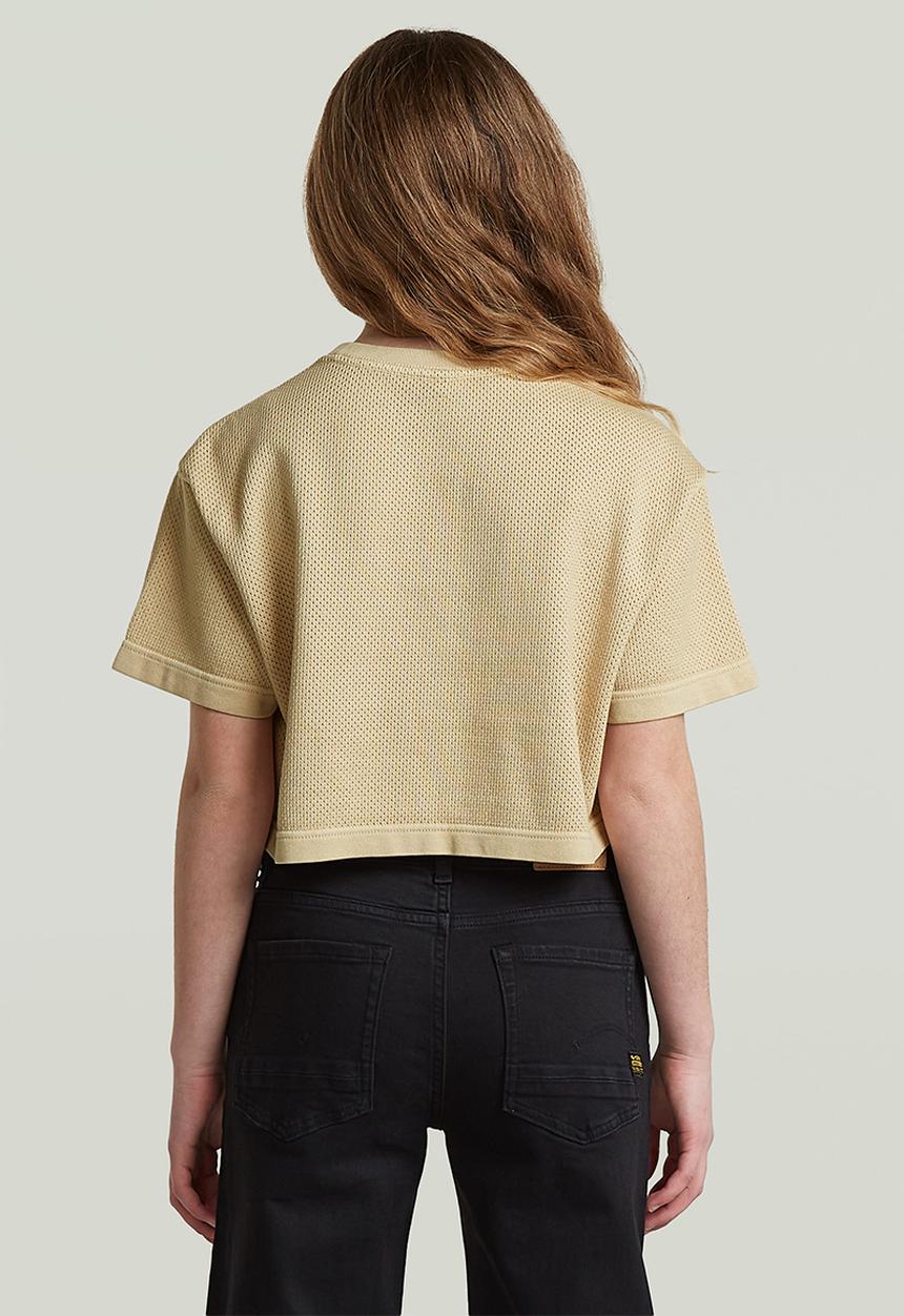 G-STAR - Boxy Cropped Tee Ss G - Dk Brick