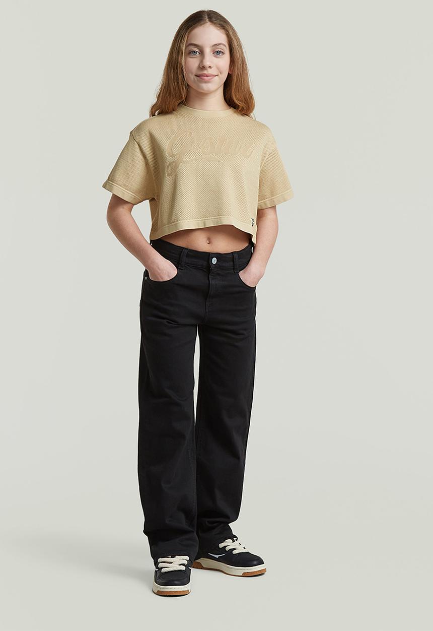 G-STAR - Boxy Cropped Tee Ss G - Dk Brick