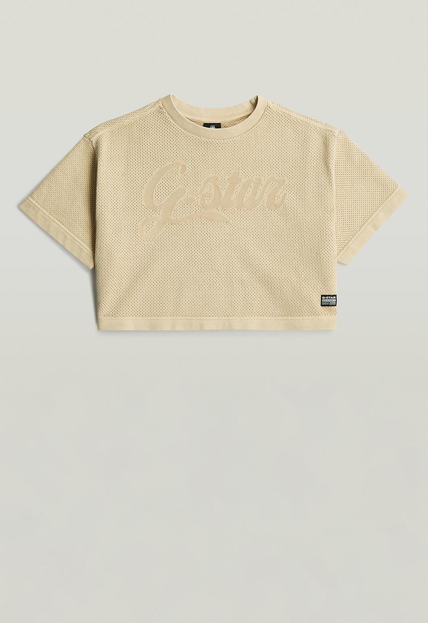 G-STAR - Boxy Cropped Tee Ss G - Dk Brick