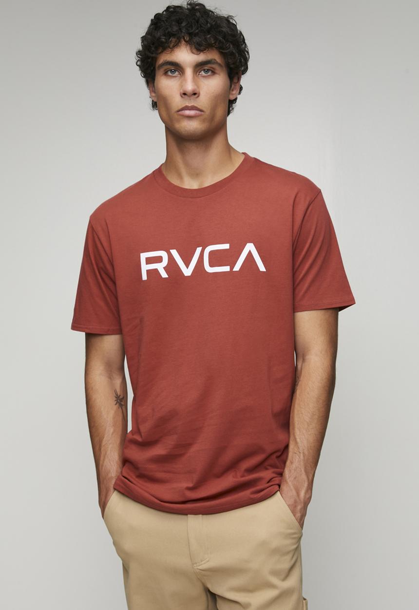 RVCA - Big Rvca Short sleeve Red Stitch - Dusty Red & White Logo