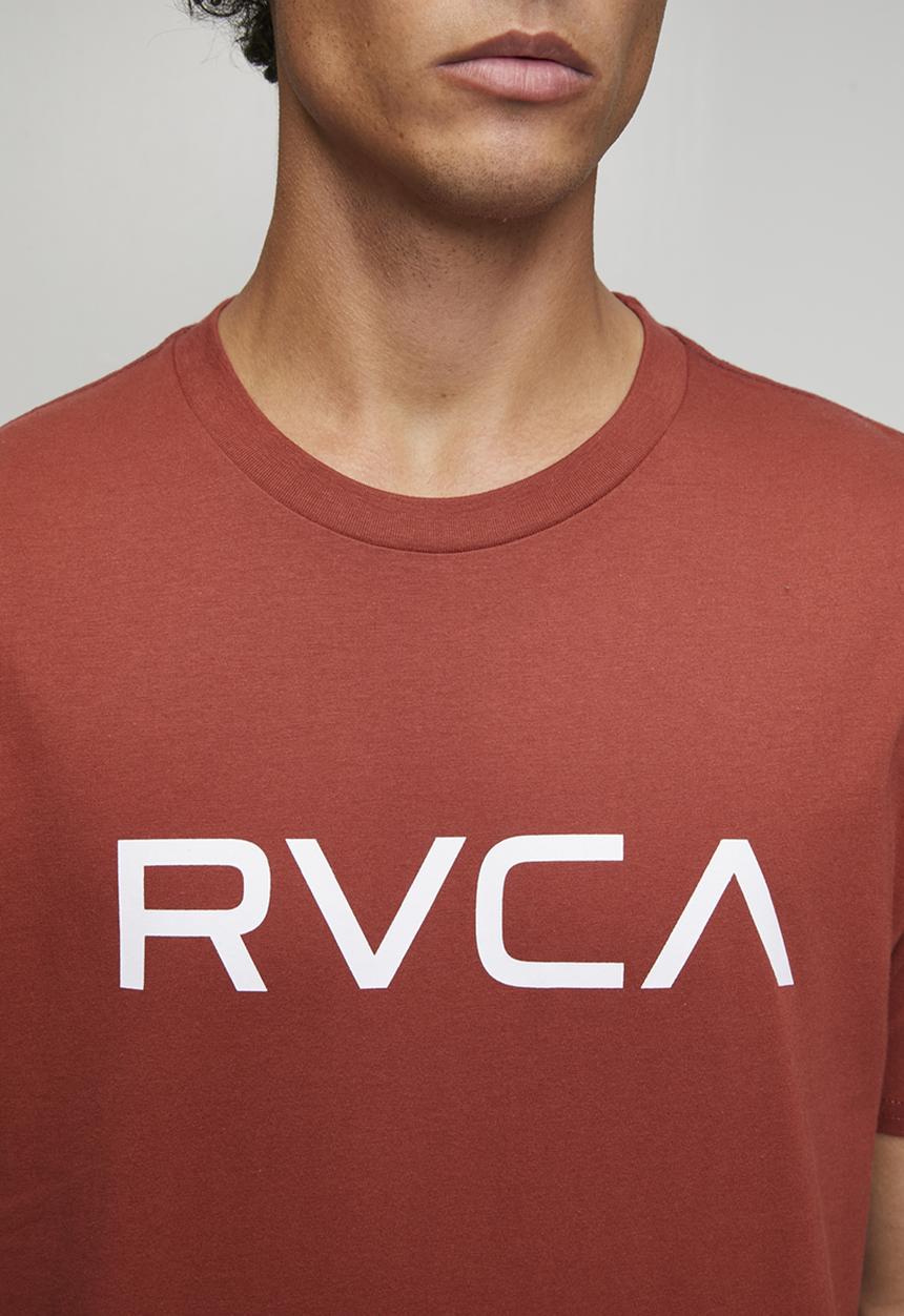 RVCA - Big Rvca Short sleeve Red Stitch - Dusty Red & White Logo