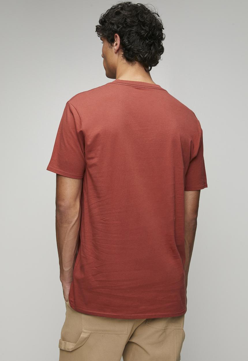 RVCA - Big Rvca Short sleeve Red Stitch - Dusty Red & White Logo