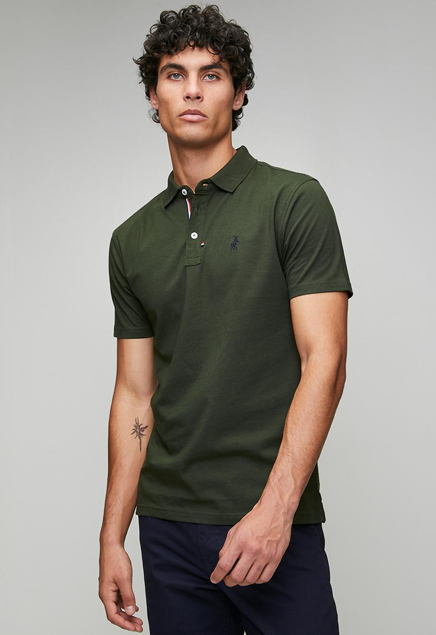 POLO - Jensen Badge Short Sleeve Golfer - Olive