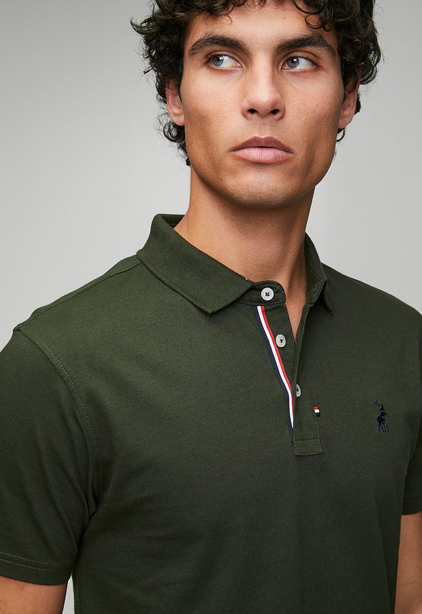 POLO - Jensen Badge Short Sleeve Golfer - Olive