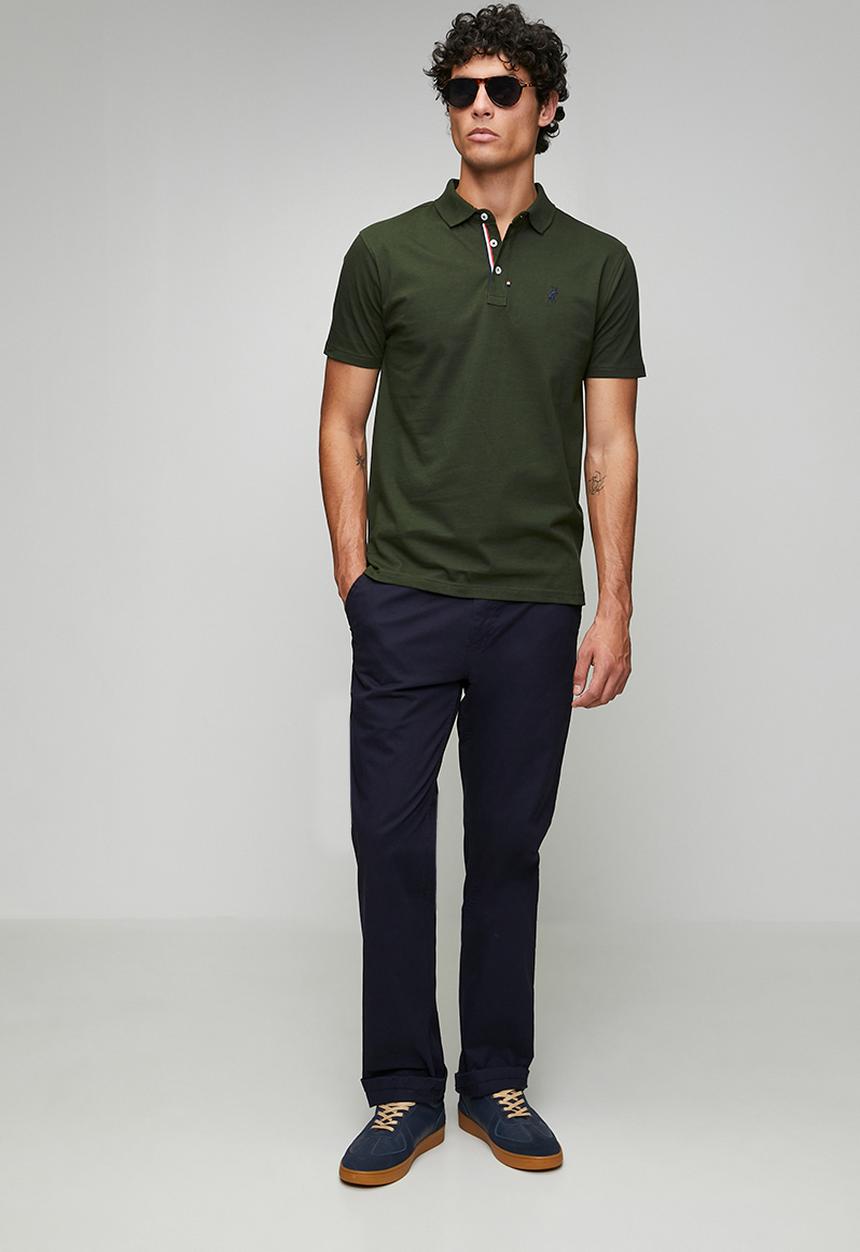 POLO - Jensen Badge Short Sleeve Golfer - Olive
