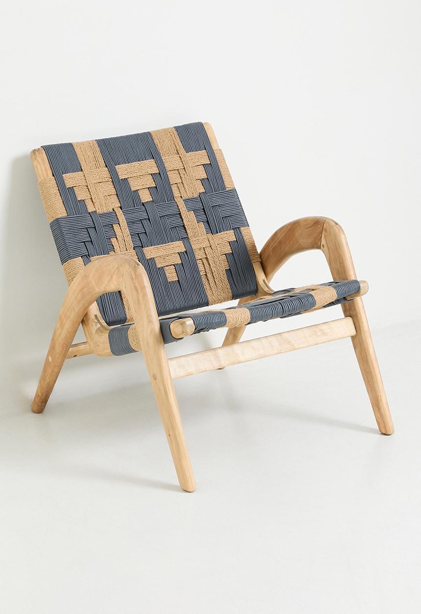 Homewood - Lulu Occasional Chair - Natural & Blue