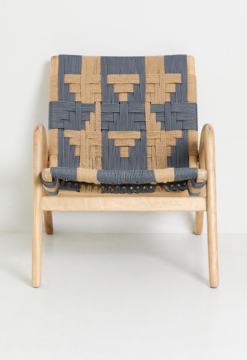 Homewood - Lulu Occasional Chair - Natural & Blue