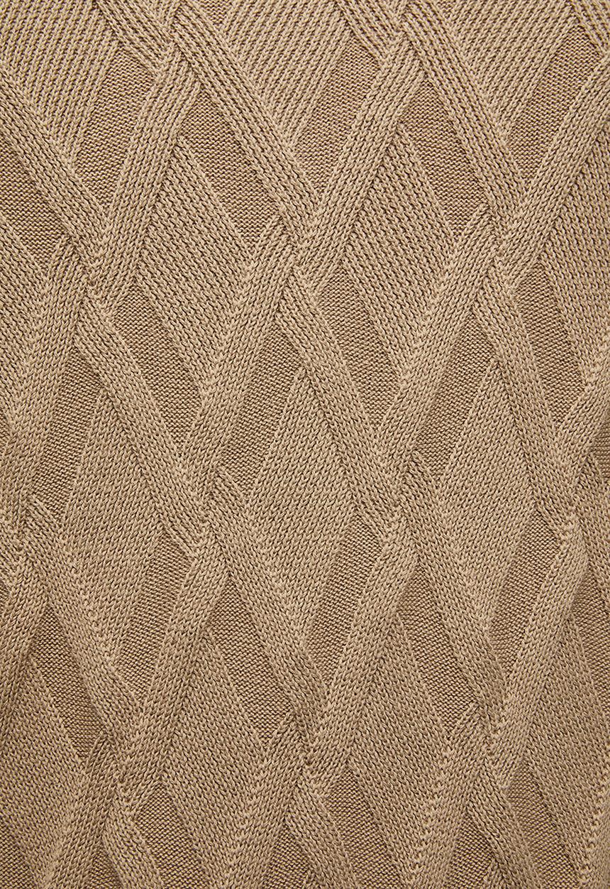 POLO -  Textured Argyle Luxx Knitwear  - Brown