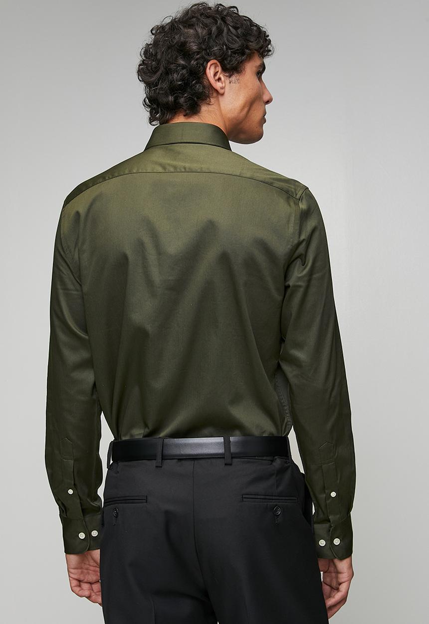POLO - Greig  Essential Sateen Long Sleeve Shirt - Green