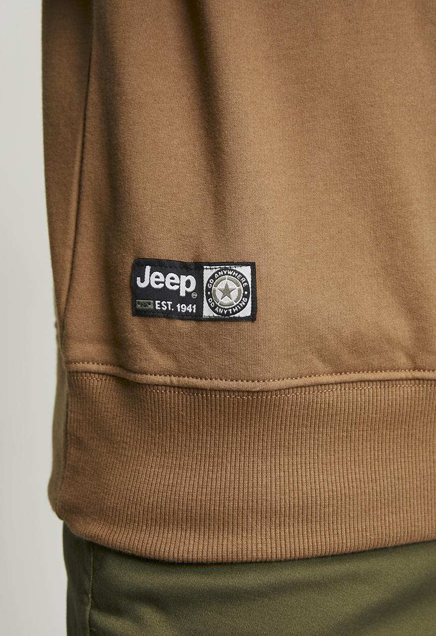 JEEP - Fleece Aop Crewneck  - Brown