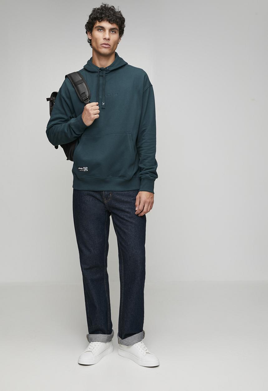 JEEP - Oversized Fleece Pullover Hoodie - Green
