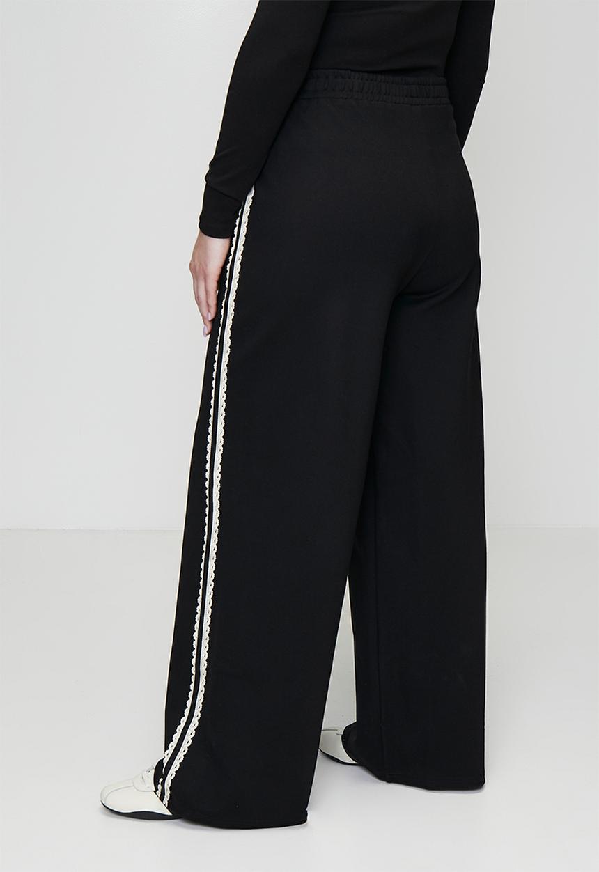 Me&B - Plus Contrast Ponti Pant - Black