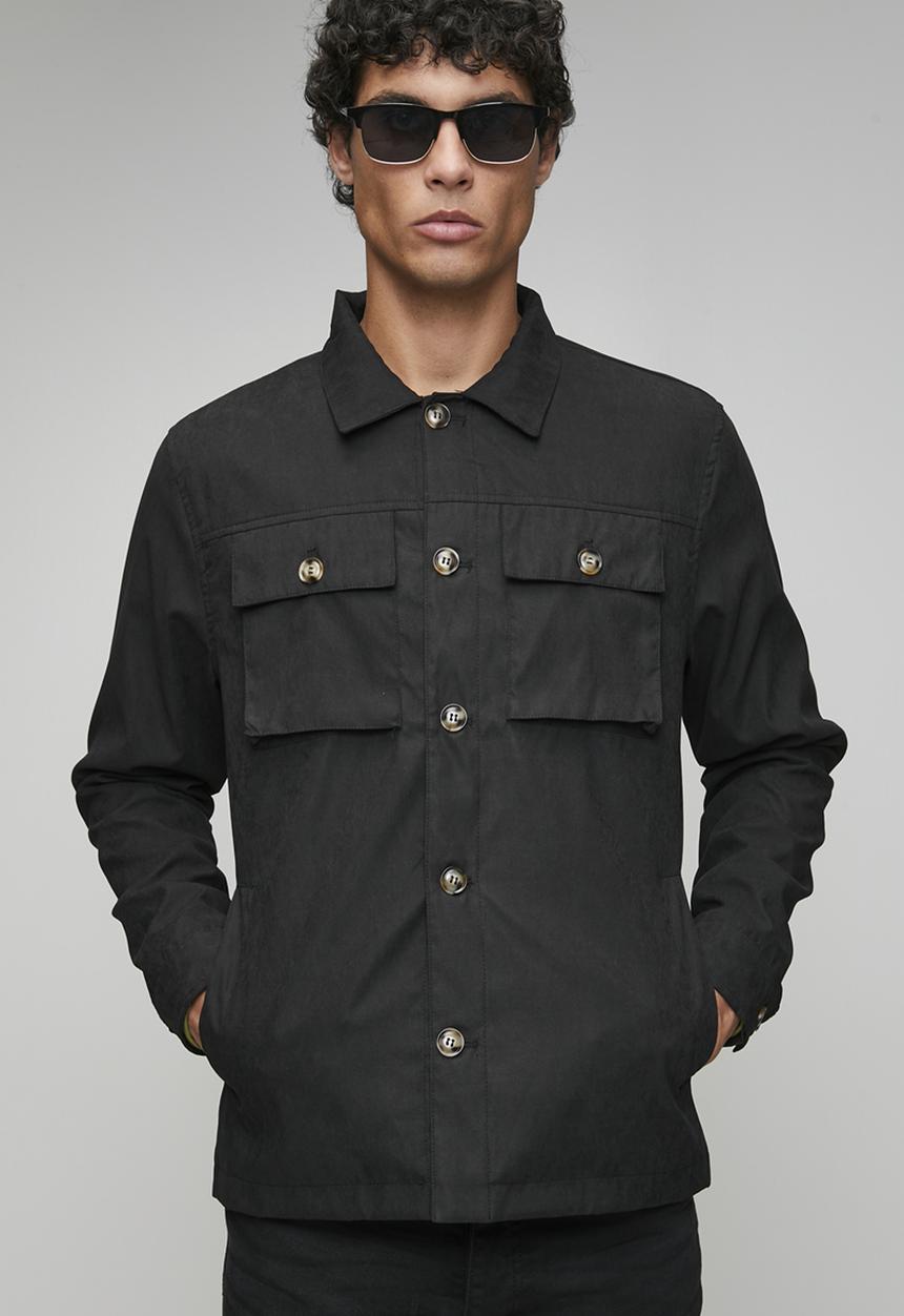 Brave Soul - Pocket Shacket Button Through - Black