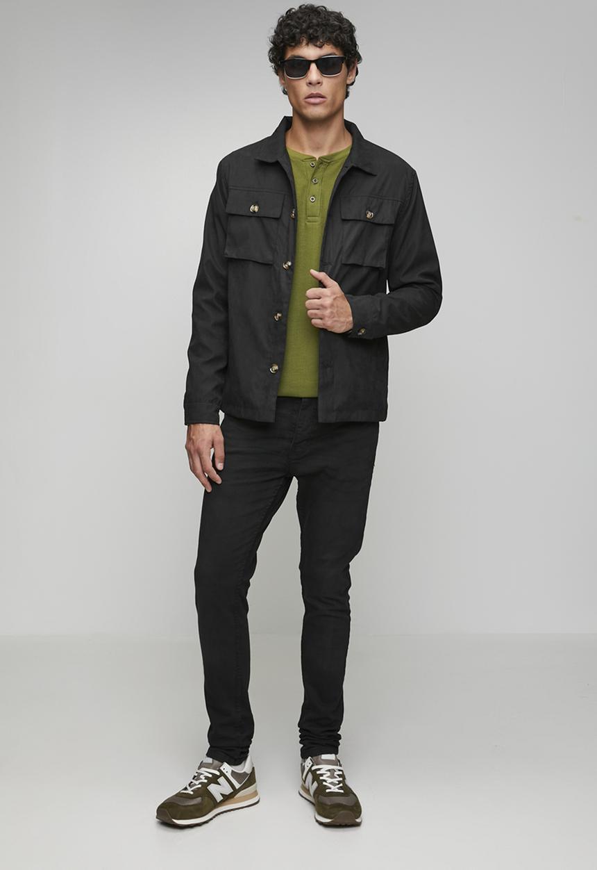 Brave Soul - Pocket Shacket Button Through - Black