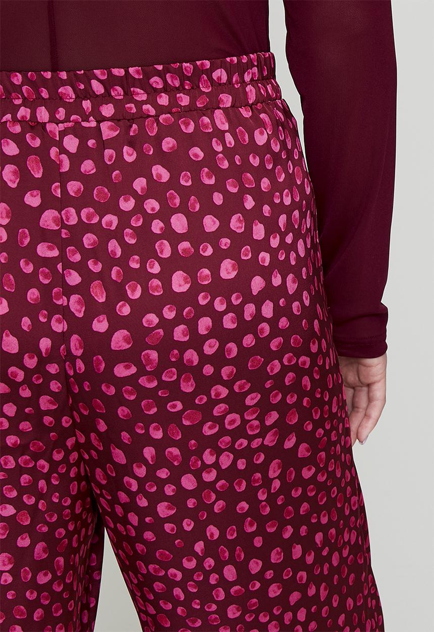 Me&B - Plus Sizzle Pants with Feather Trim - Pink
