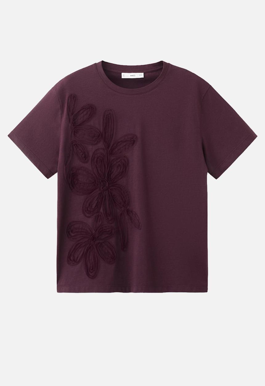 MANGO - T-shirt jazmin - dark red