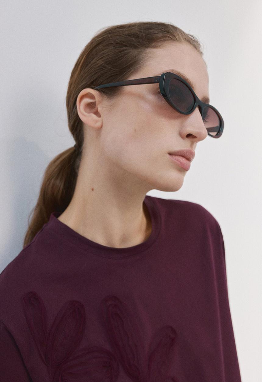 MANGO - T-shirt jazmin - dark red