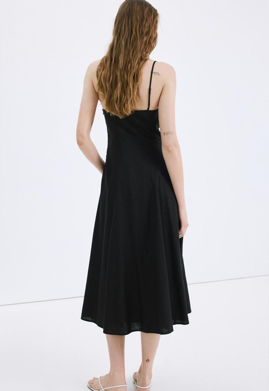 MANGO - Dress rayitu - black