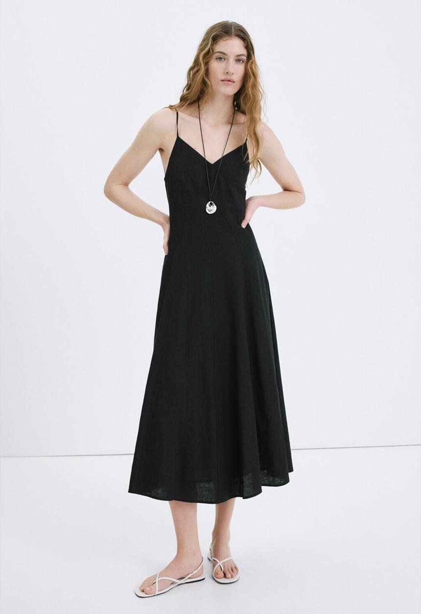 MANGO - Dress rayitu - black