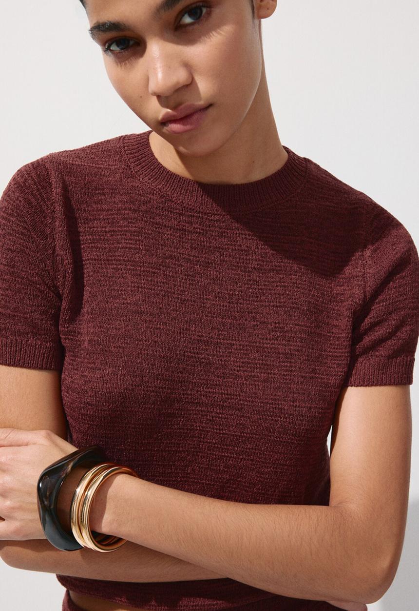 MANGO - Sweater madeana - medium orange