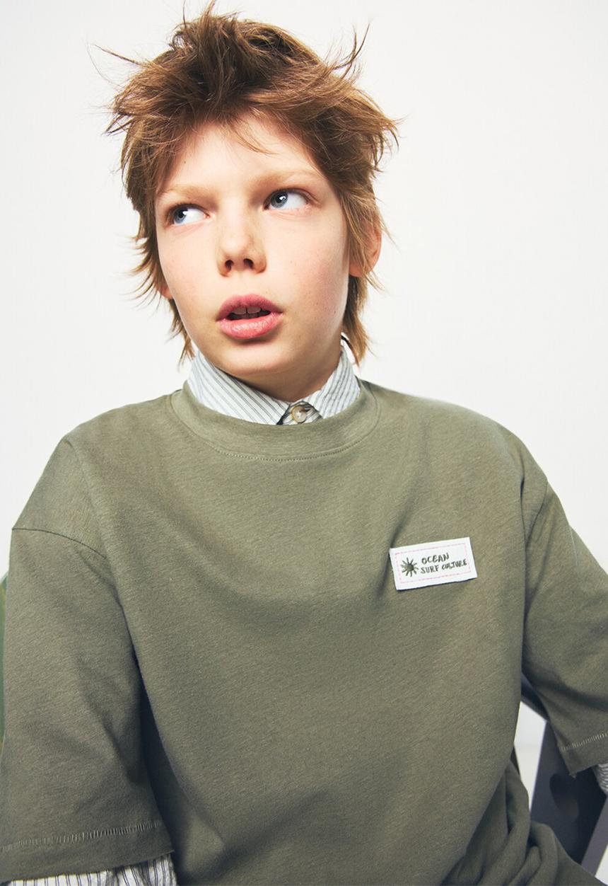 MANGO - T-Shirt Lino - Dark Green