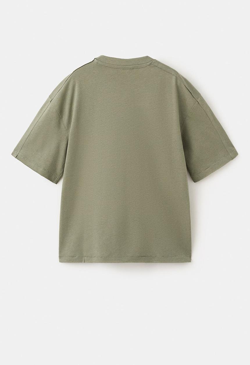 MANGO - T-Shirt Lino - Dark Green