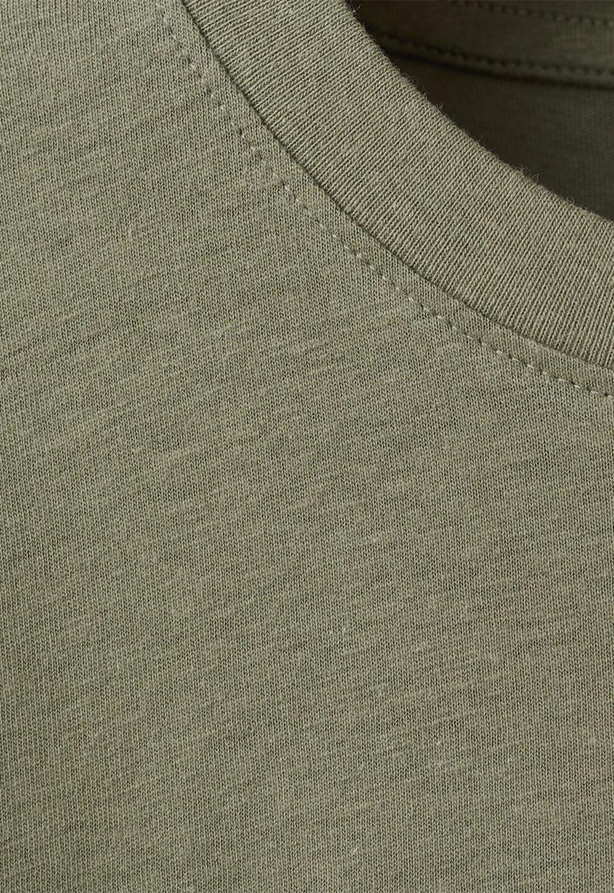 MANGO - T-Shirt Lino - Dark Green