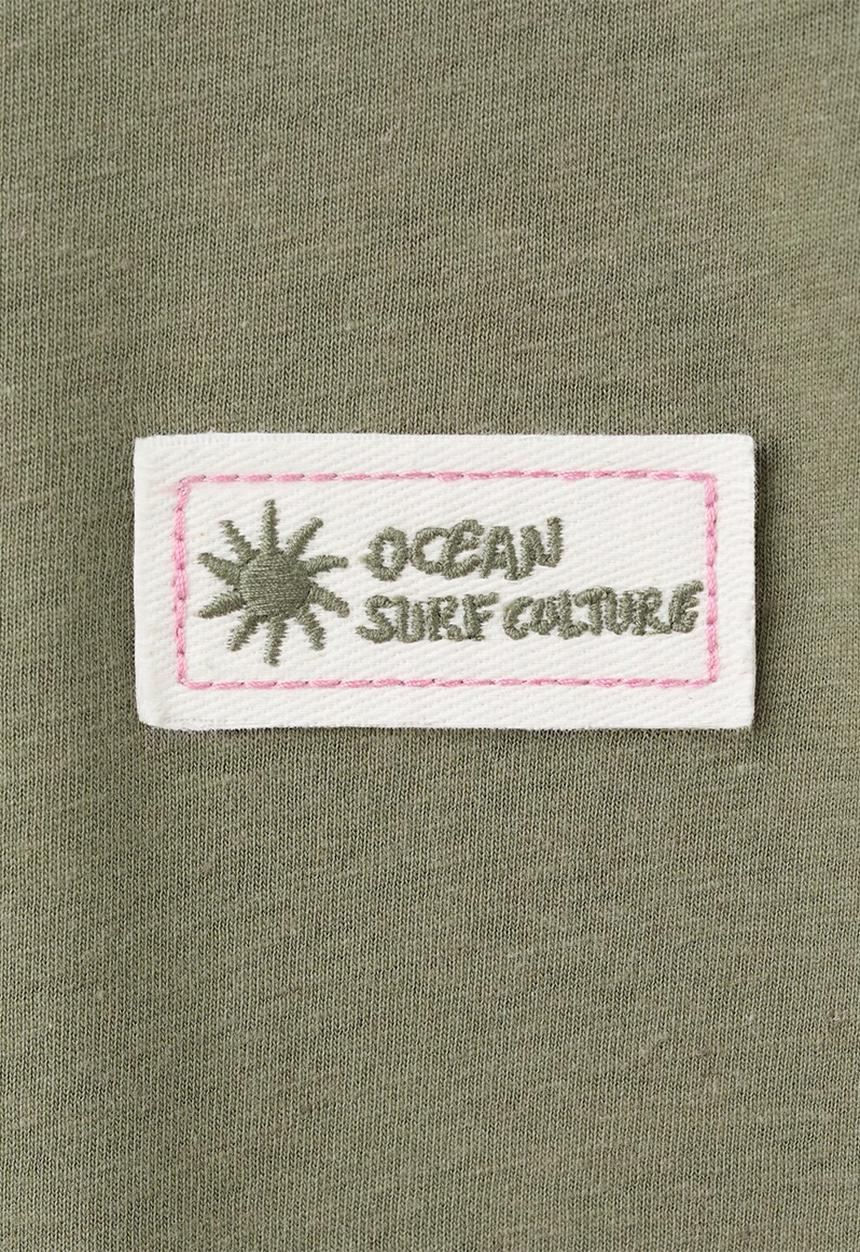 MANGO - T-Shirt Lino - Dark Green