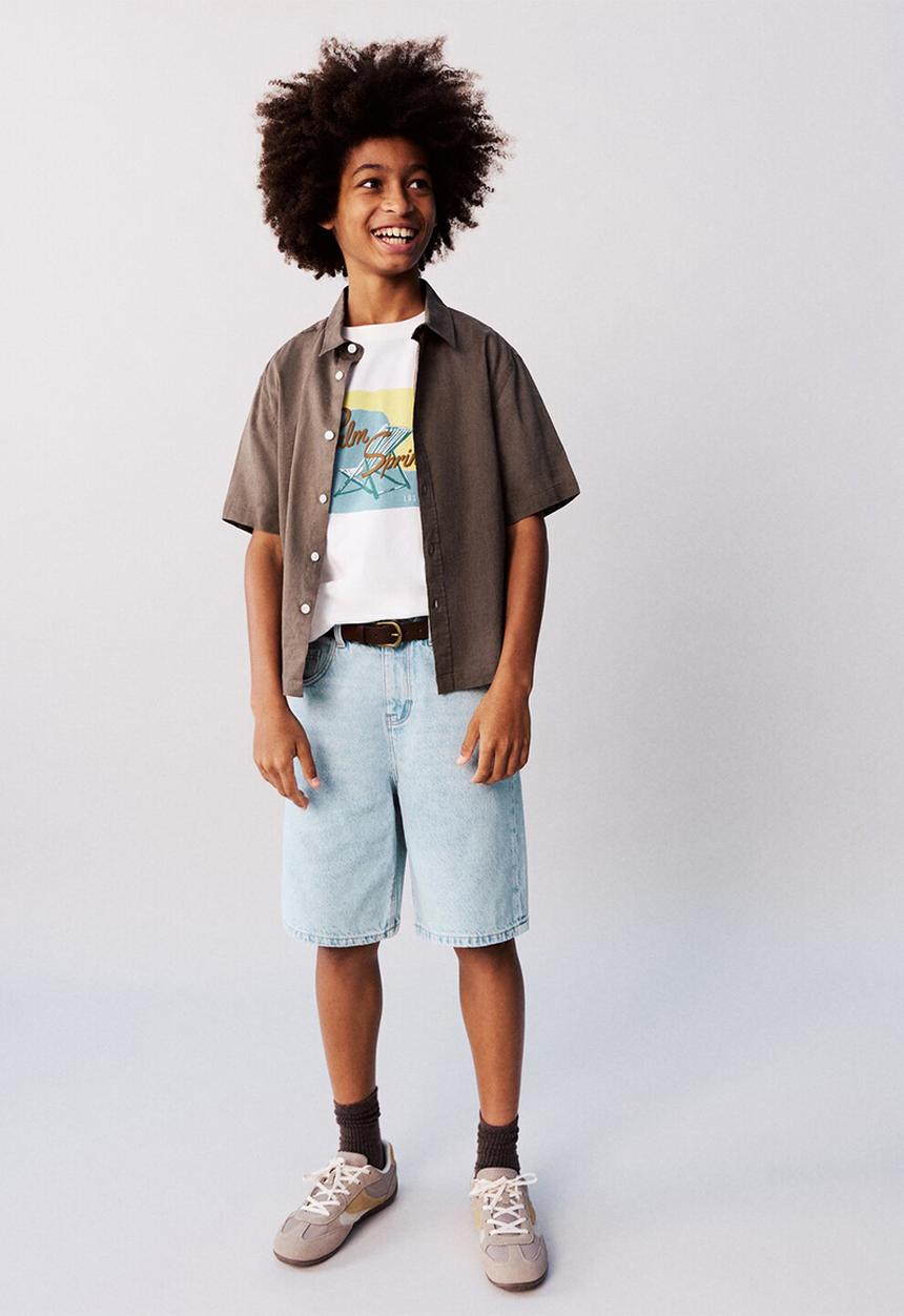 MANGO - Bermudas Baggy - Open Blue