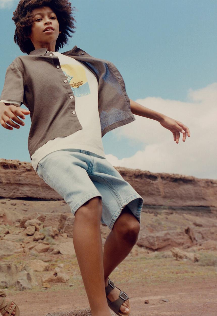 MANGO - Bermudas Baggy - Open Blue