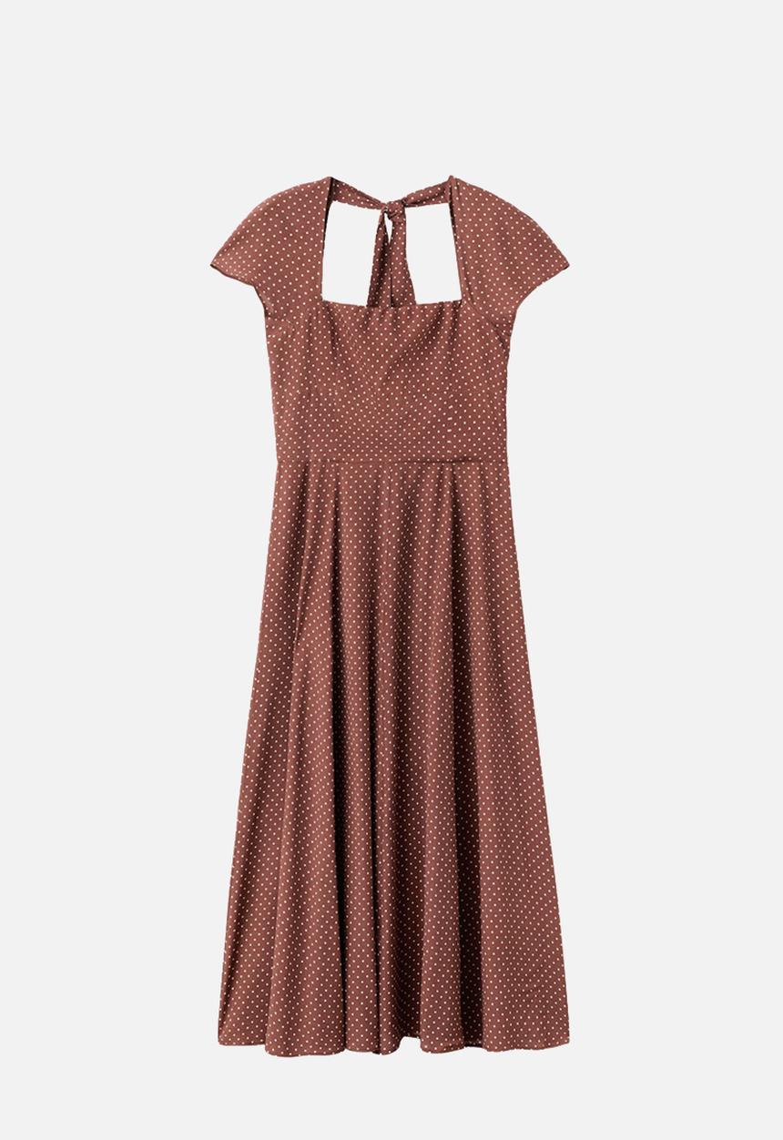 MANGO - Dress lila - dark brown