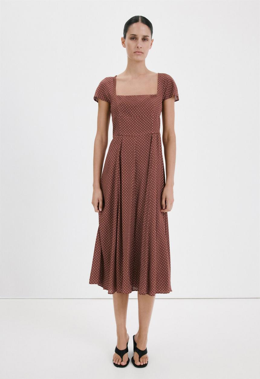 MANGO - Dress lila - dark brown