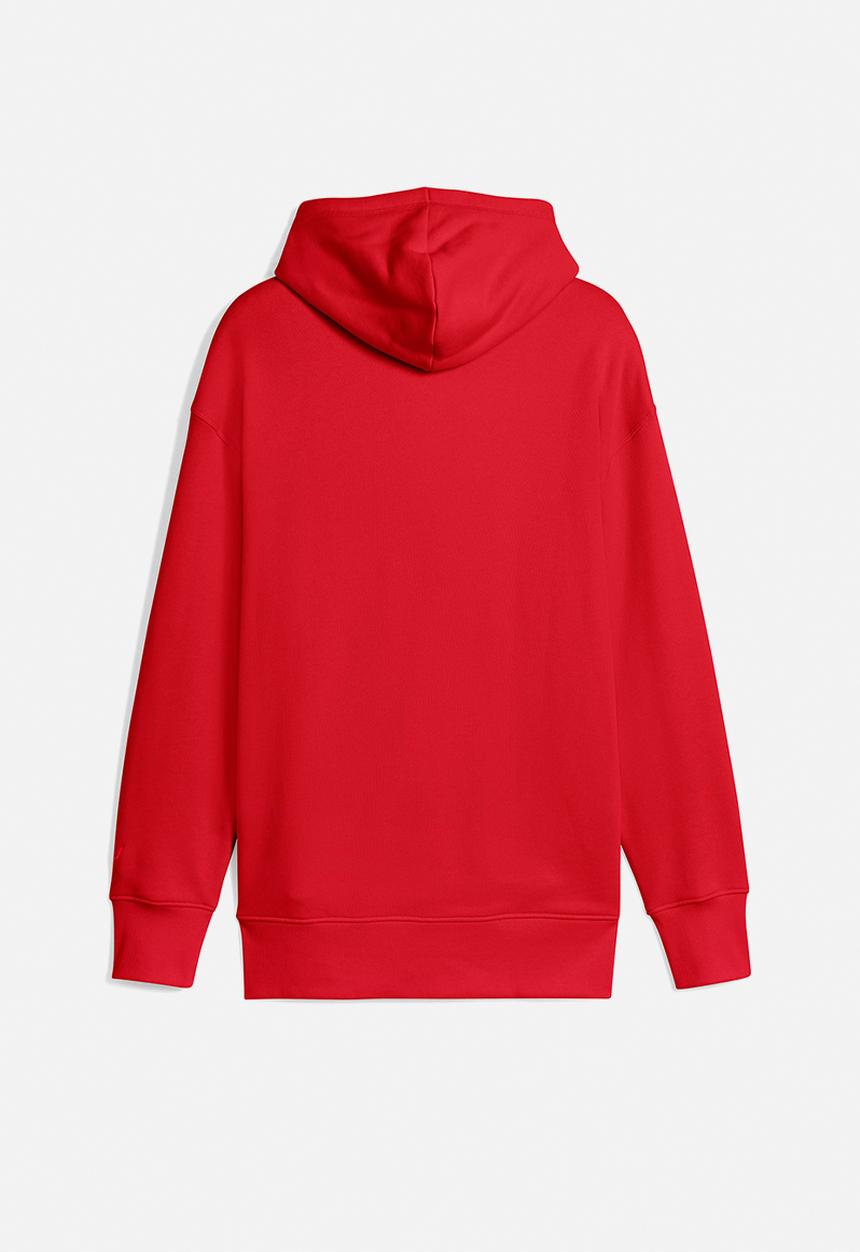 PUMA - Premium ess Graphic Relaxed Hoodie TR Fo - red