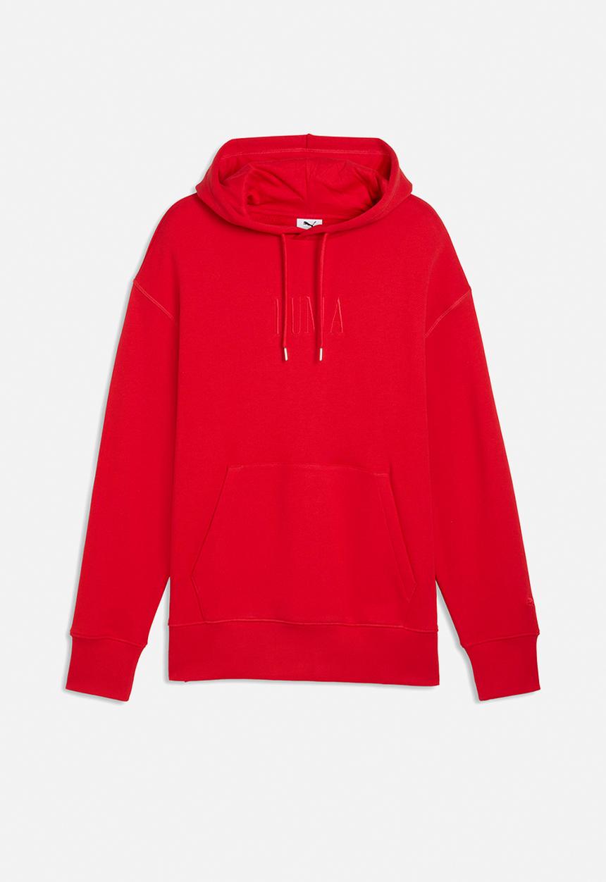 PUMA - Premium ess Graphic Relaxed Hoodie TR Fo - red