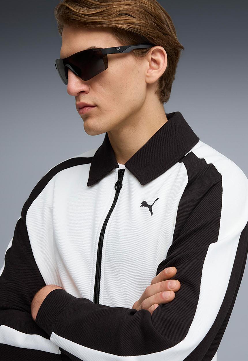 PUMA - T7 Relaxed Wing Collar Jacquard Track Ja - white & black