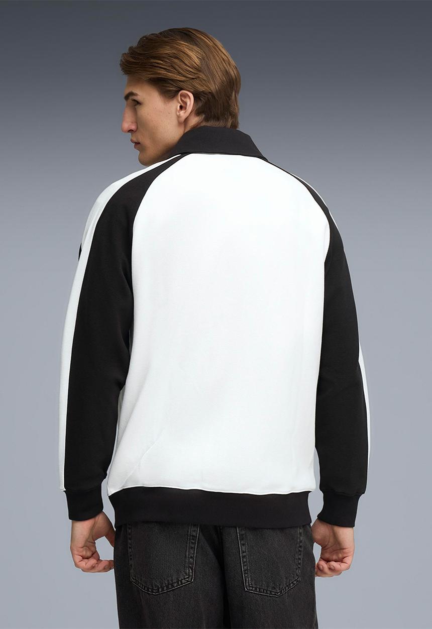 PUMA - T7 Relaxed Wing Collar Jacquard Track Ja - white & black