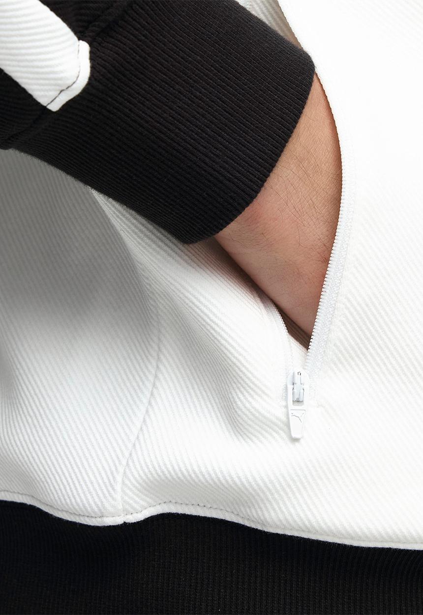 PUMA - T7 Relaxed Wing Collar Jacquard Track Ja - white & black