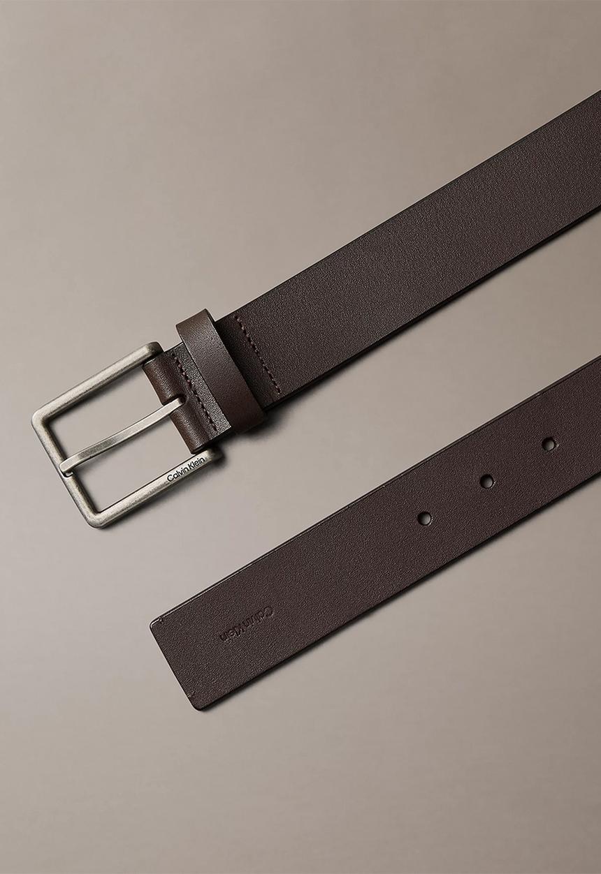 Calvin Klein - Warmth Buckle Smooth 35Mm - CK Dark Brown/Antique Silver