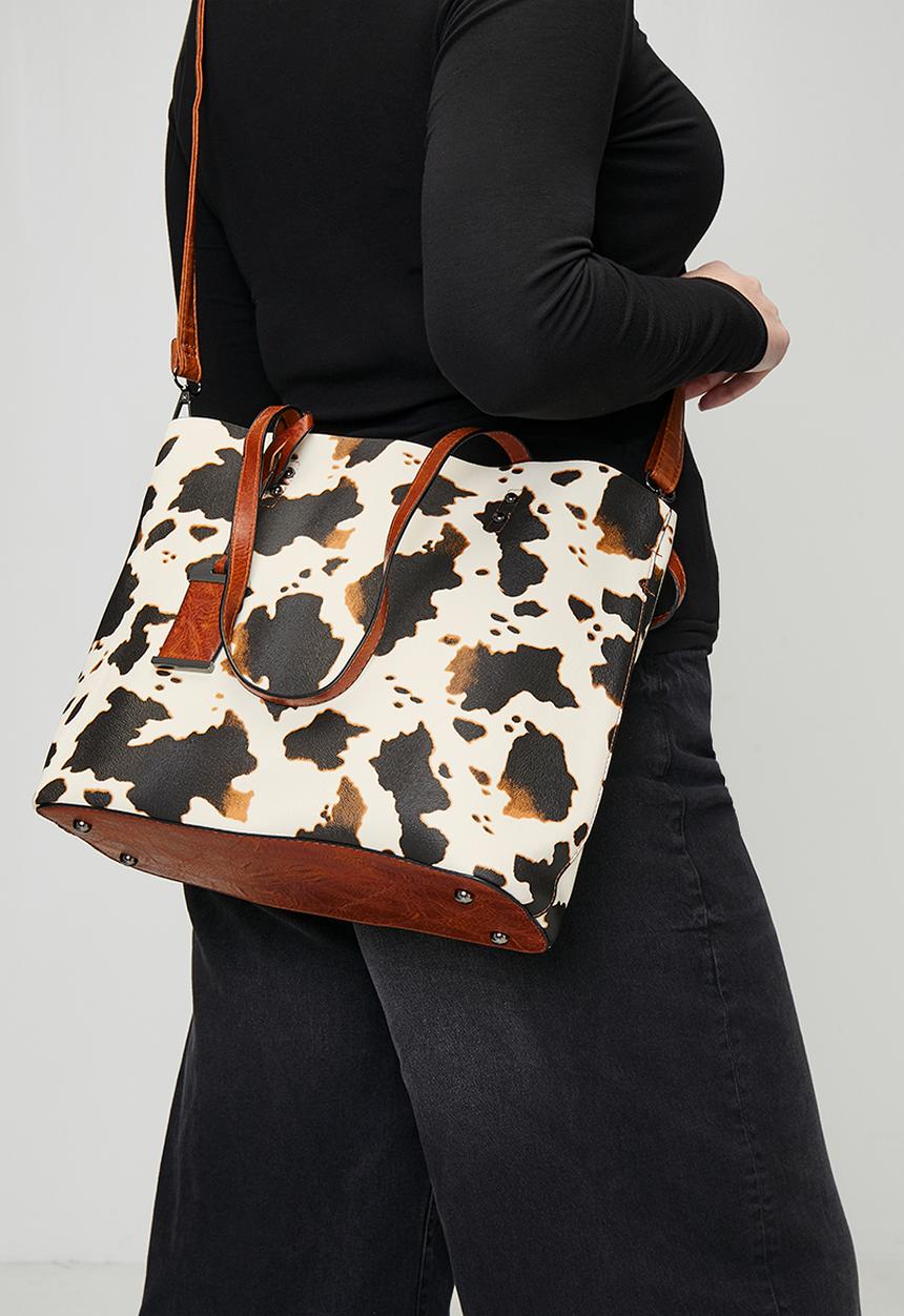 Tessa Design - Alene Cow Hide Tote Bag - Brown