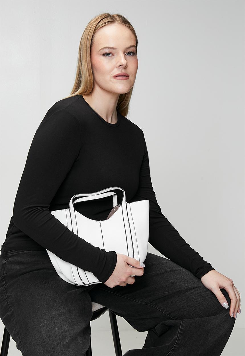 Tessa Design - Ashlyn Top Handle Crossbody Bag - White