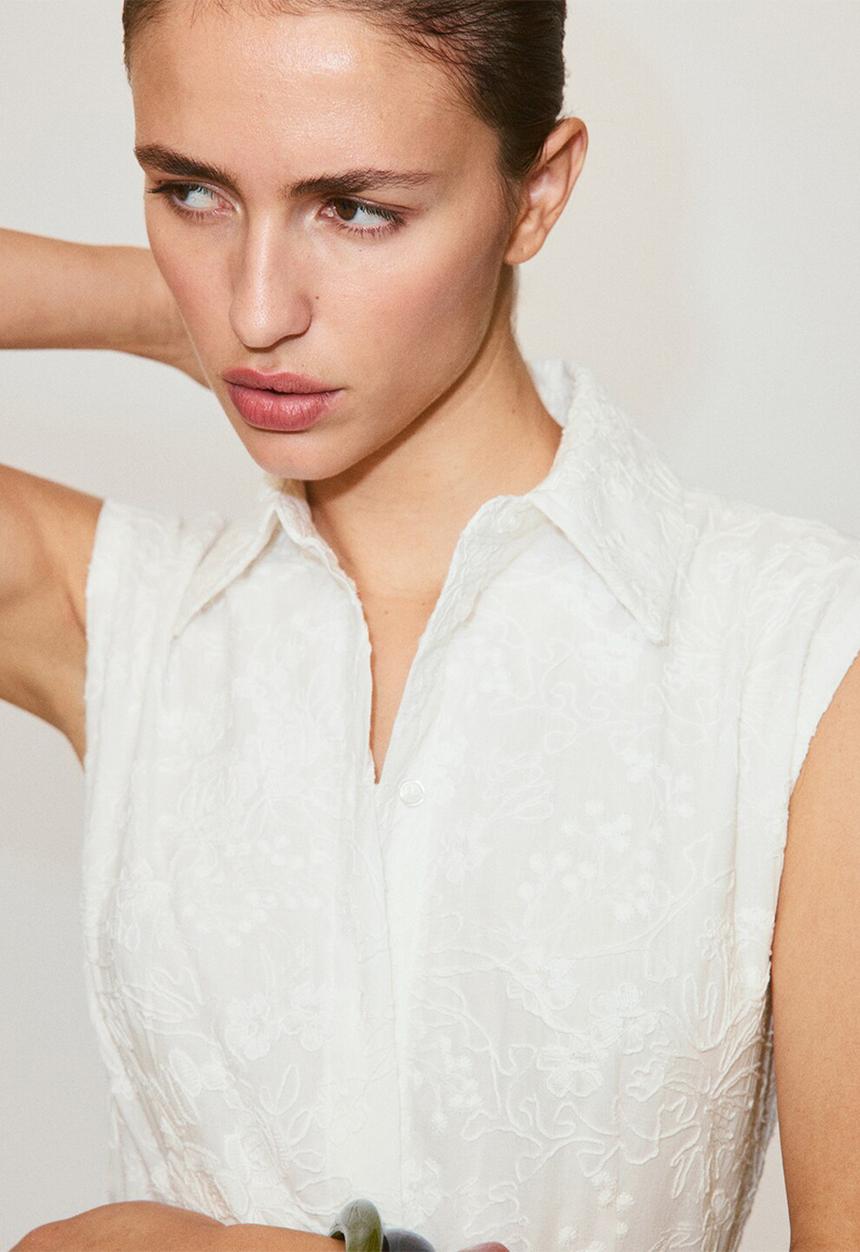 MANGO - Dress cata - ecru