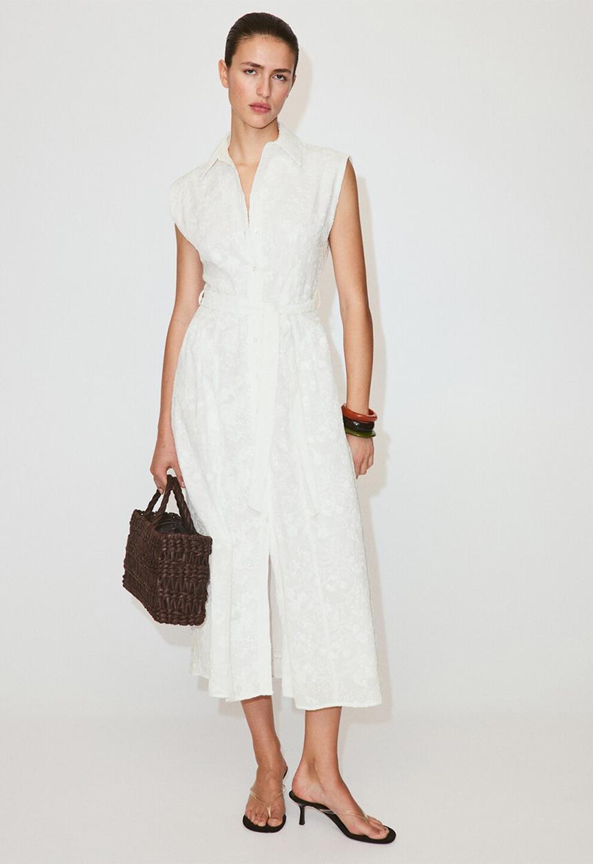 MANGO - Dress cata - ecru