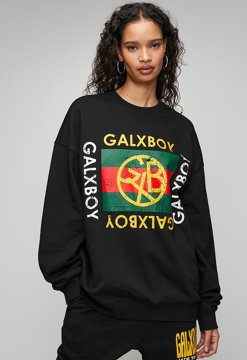 GALXBOY - VINTAGE CREW NECK SWEATER - BLACK
