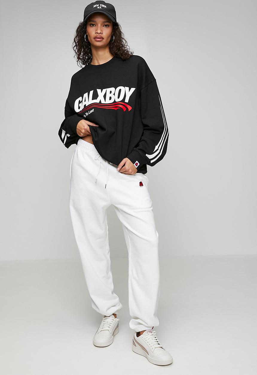 GALXBOY - CALL ME CREW NECK - BLACK