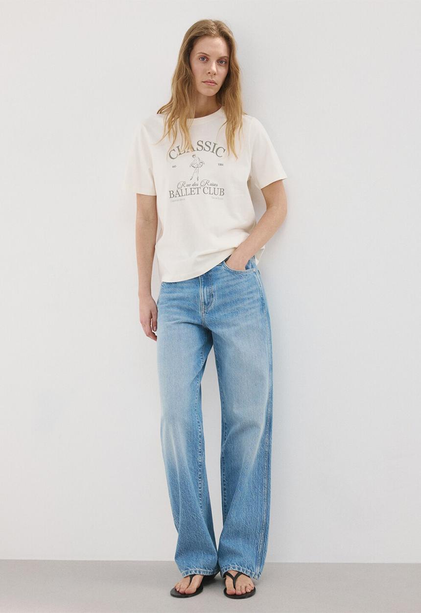 MANGO - T-shirt rin - natural
